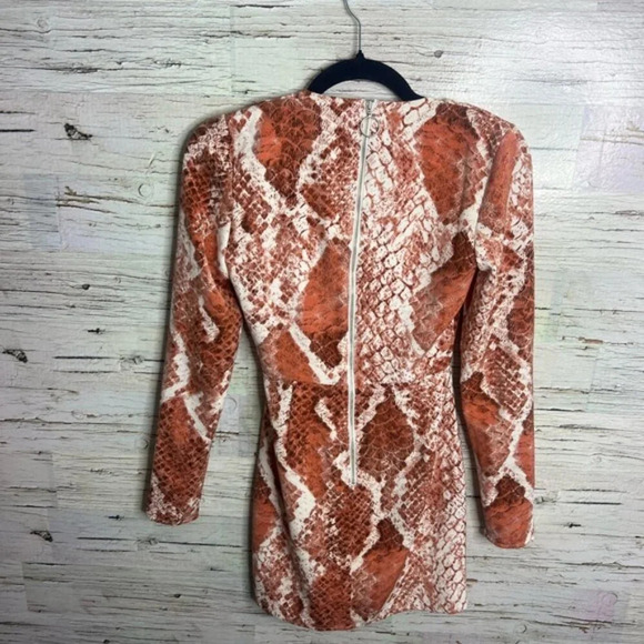 Revolve NBD X HAVEN long sleeve dress white red size xs snake skin - Picture 8 of 12